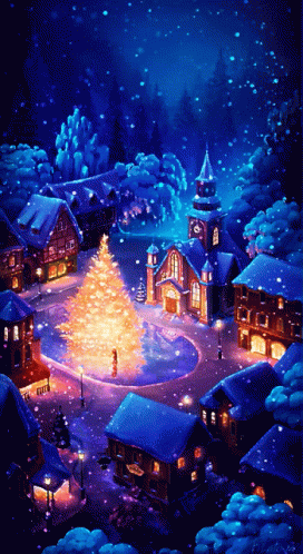 Christmas Lights Winter Fantasy GIF