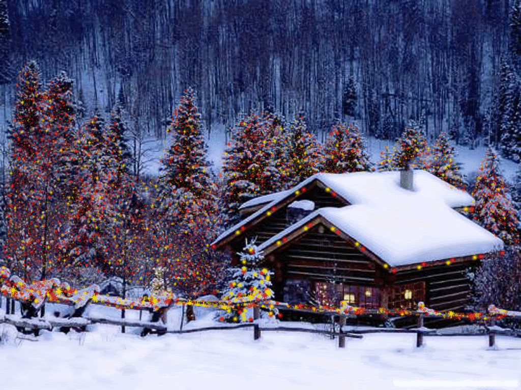 Christmas Lights Winter Snow GIF