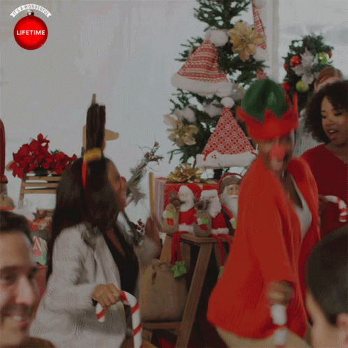 Christmas Party Dancing Showdown GIF
