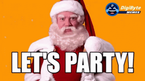 Christmas Party With Jumping Happy Santa Claus GIF