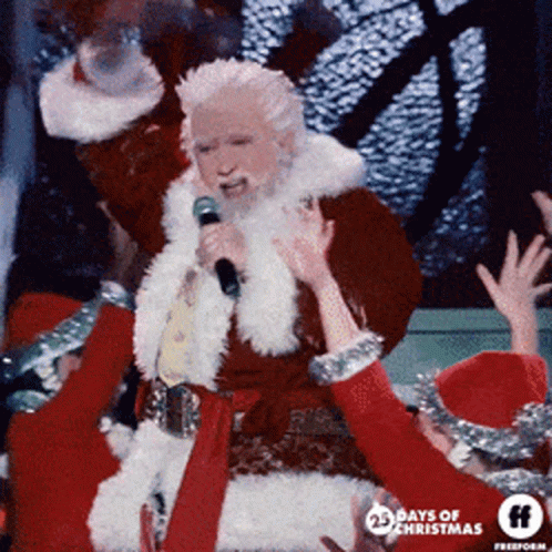 Christmas Party With Santa Claus Singing GIF
