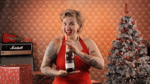 Christmas Party With Wine GIF