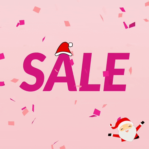 Christmas Sale Little Santa Claus Waving GIF