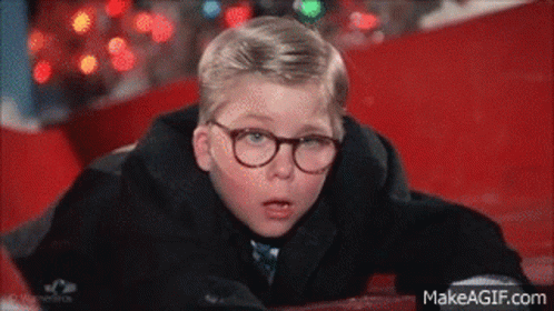 Christmas Story Ralphie Got Kick With Big Foot GIF