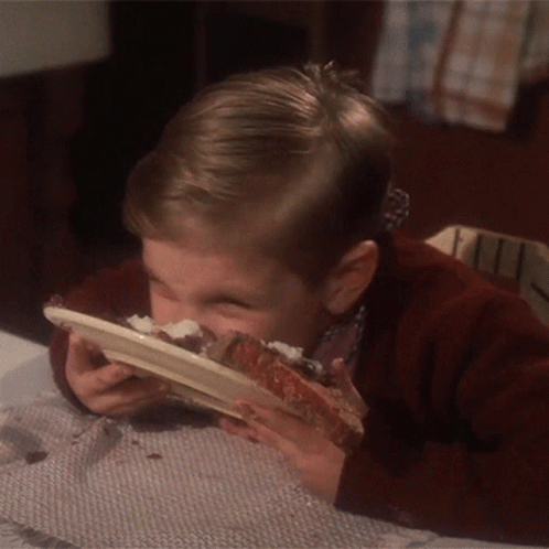 Kid Eat Cake Hysterically Funny Christmas Story GIF