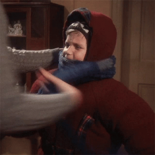 Christmas Story Putting Scarf To Randy GIF