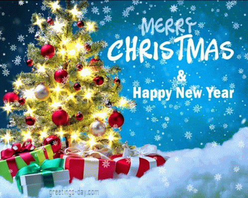 Christmas Tree and Presents Greeting Card