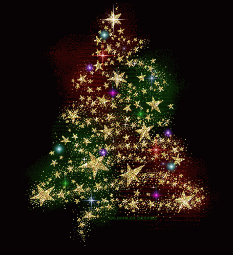 Christmas Tree of Gold Stars