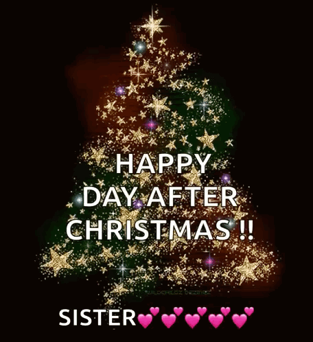 Christmas Tree Saying Happy Day After Christmas