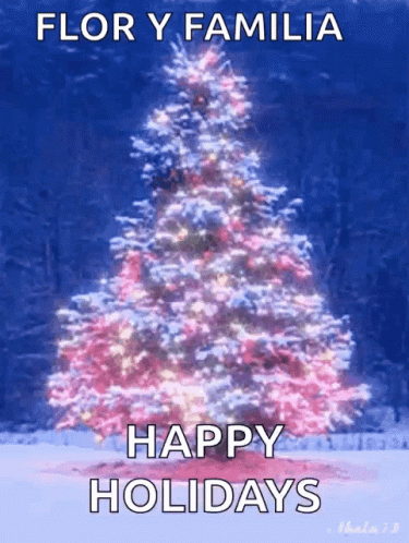 Christmas Tree With Flor Y Familia Happy Holidays GIF