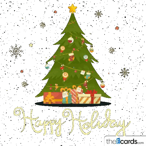 Christmas Tree With Gifts Happy Holiday