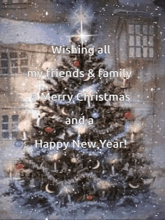 Christmas Tree With Greetings Happy New Year Animated GIF