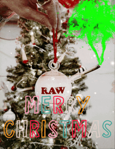 Christmas Tree With Merry Christmas Ornament GIF