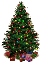 Christmas Tree with Red and Green Ornaments