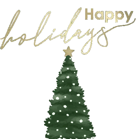 Christmas Tree with Star Happy Holidays