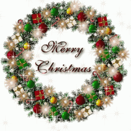 Christmas Wreath Happy Christmas GIF