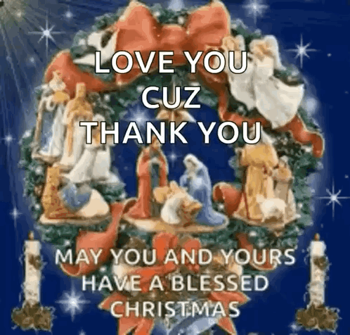 Christmas Wreath Love You Cuz GIF