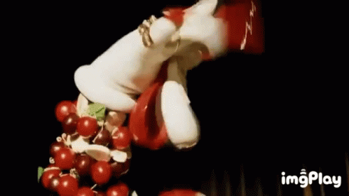 Christmas Wreath With Red Berries and White Hat
