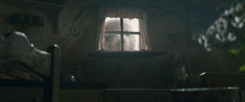 Christopher Robin Pooh In Window GIF