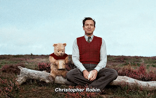 Christopher Robin Pooh Sitting GIF