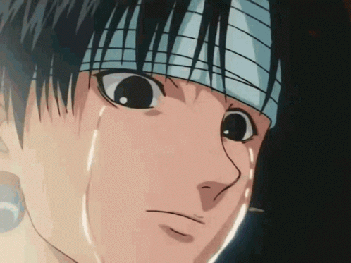 Chrollo Crying With Bandage On Head GIF