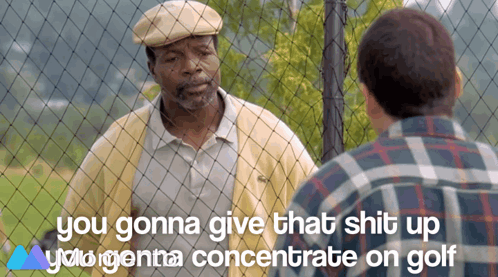 Chubbs Happy Gilmore Concentrate On Golf GIF