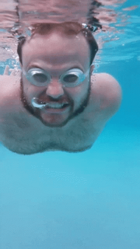 Chubby Guy Swim Underwater GIF