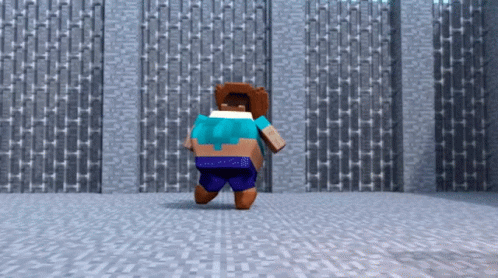 Chubby Herobrine Robot Walk GIF