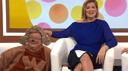 Chubby Human Dog Head Pat GIF