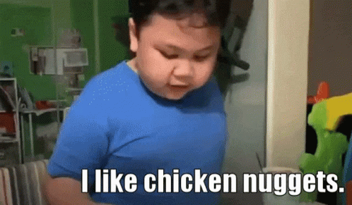 Chubby Kid Loves Chicken Nuggets Meme GIF