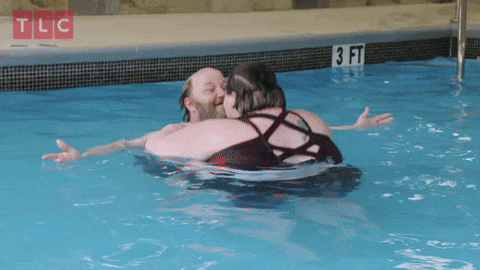 Chubby Lady Hops In Pool Drowns Friend GIF
