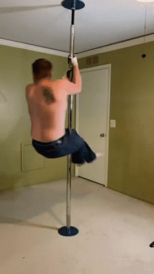 Chubby Man Pole Dancing GIF