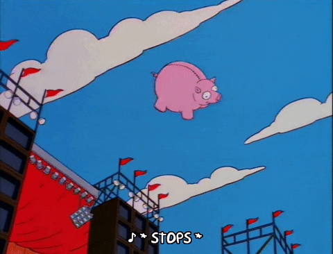 Chubby Pig Flies Away Animation GIF