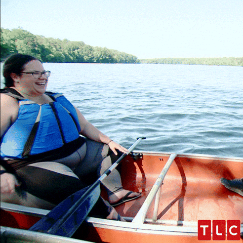 Chubby Woman In The Canoe GIF