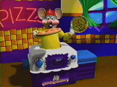 Chuck E Cheese Eating Pizza GIF