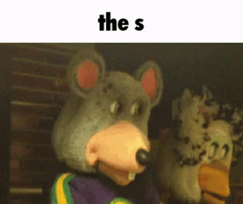 Chuck E Cheese Leaning To A Friend GIF