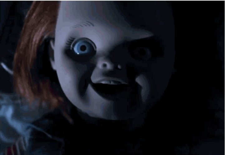 Chucky Doll Eyes Lightning GIF