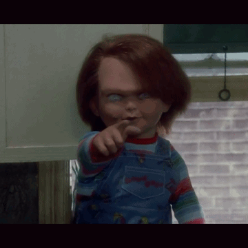 Chucky Doll Pointing at Camera