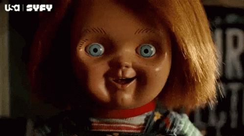 Chucky Doll with Big Blue Eyes Smiling