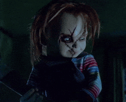 Chucky Doll with Blue Eyes Smiling Talking