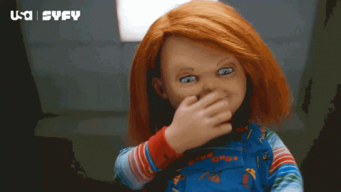 Chucky Flying Kiss Bye GIF