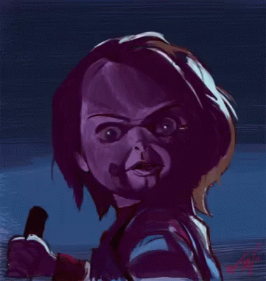 Chucky from Child's Play With Tim Watermark