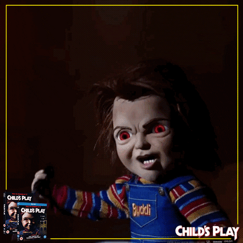 Chucky Stab Red Eyes Child's Play GIF
