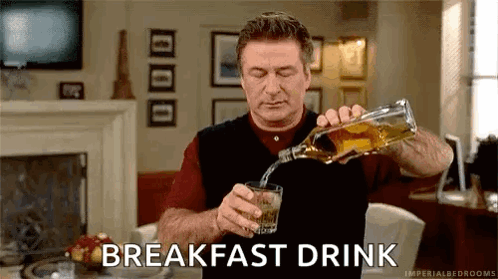 Chugging Beer Breakfast Drink GIF
