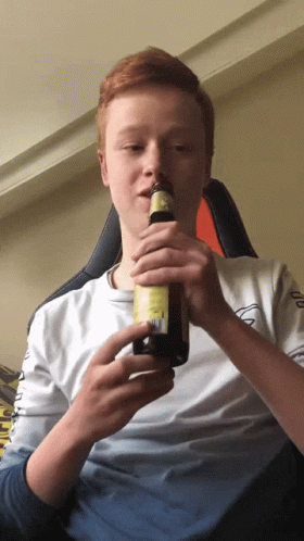 Chugging Beer In A Bottle GIF