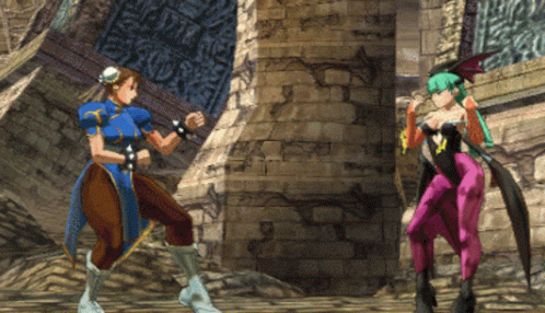 Chun Li and Murcielle Fighting