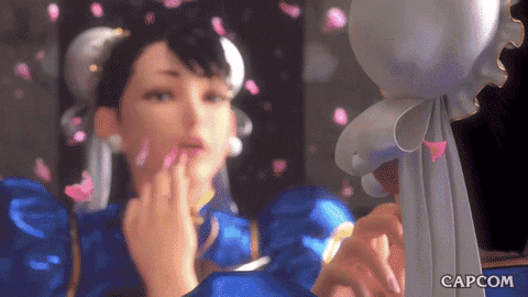 Chun Li Doing Make Up GIF