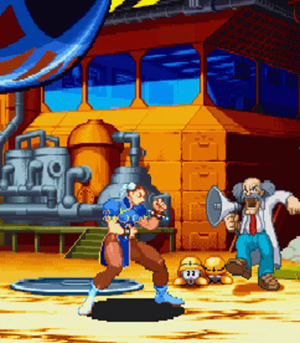 Chun Li Fighting Man With Megaphone