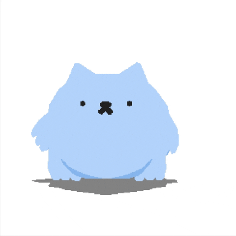 Chunky Blue Cat Wielding A Knife GIF