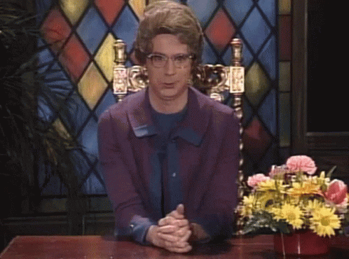 Church Lady Dana Carvey Glancing GIF